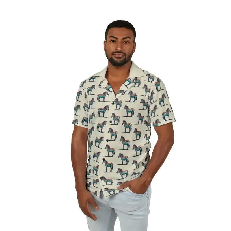 Cool Vibes Hawaiian Camp Shirt with Linen Texture