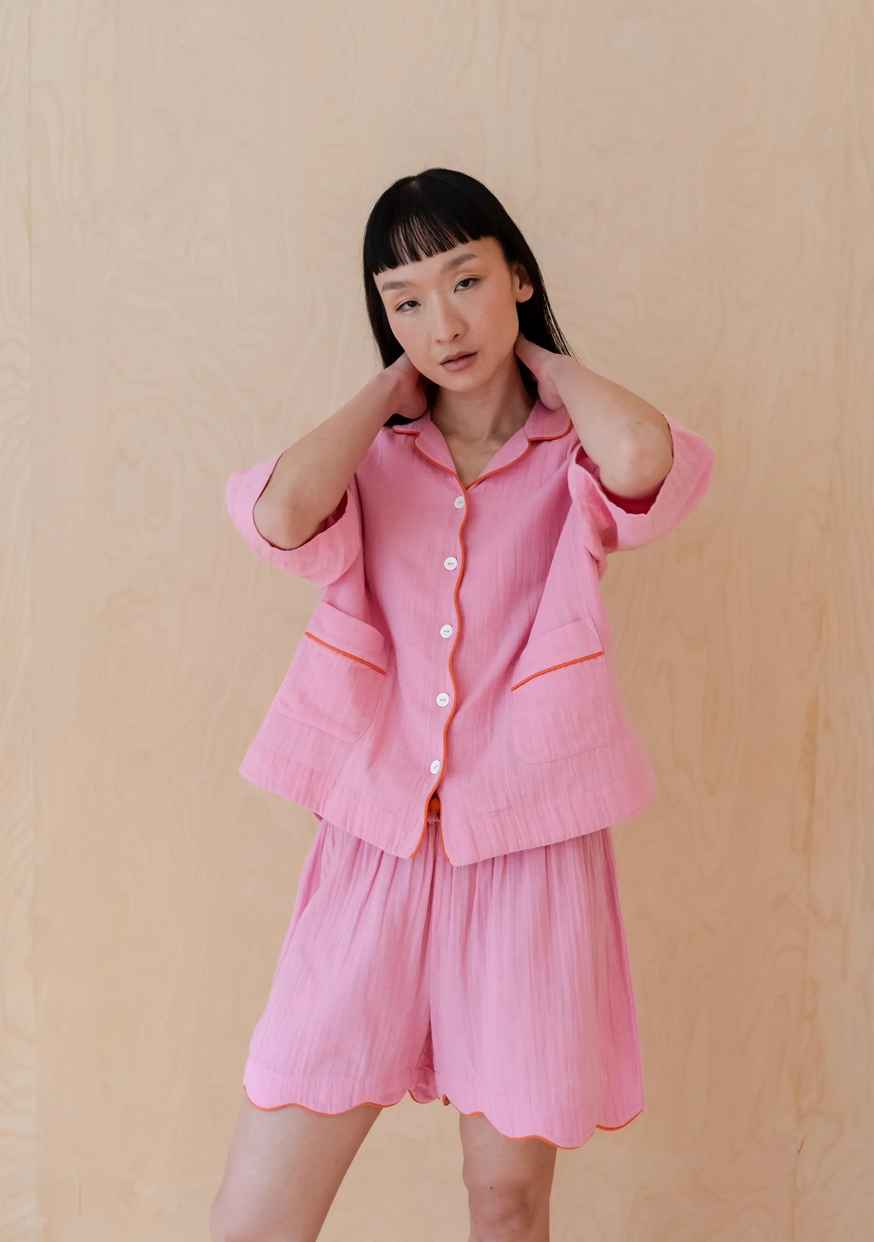 Cotton Pyjamas in Pink Scallop