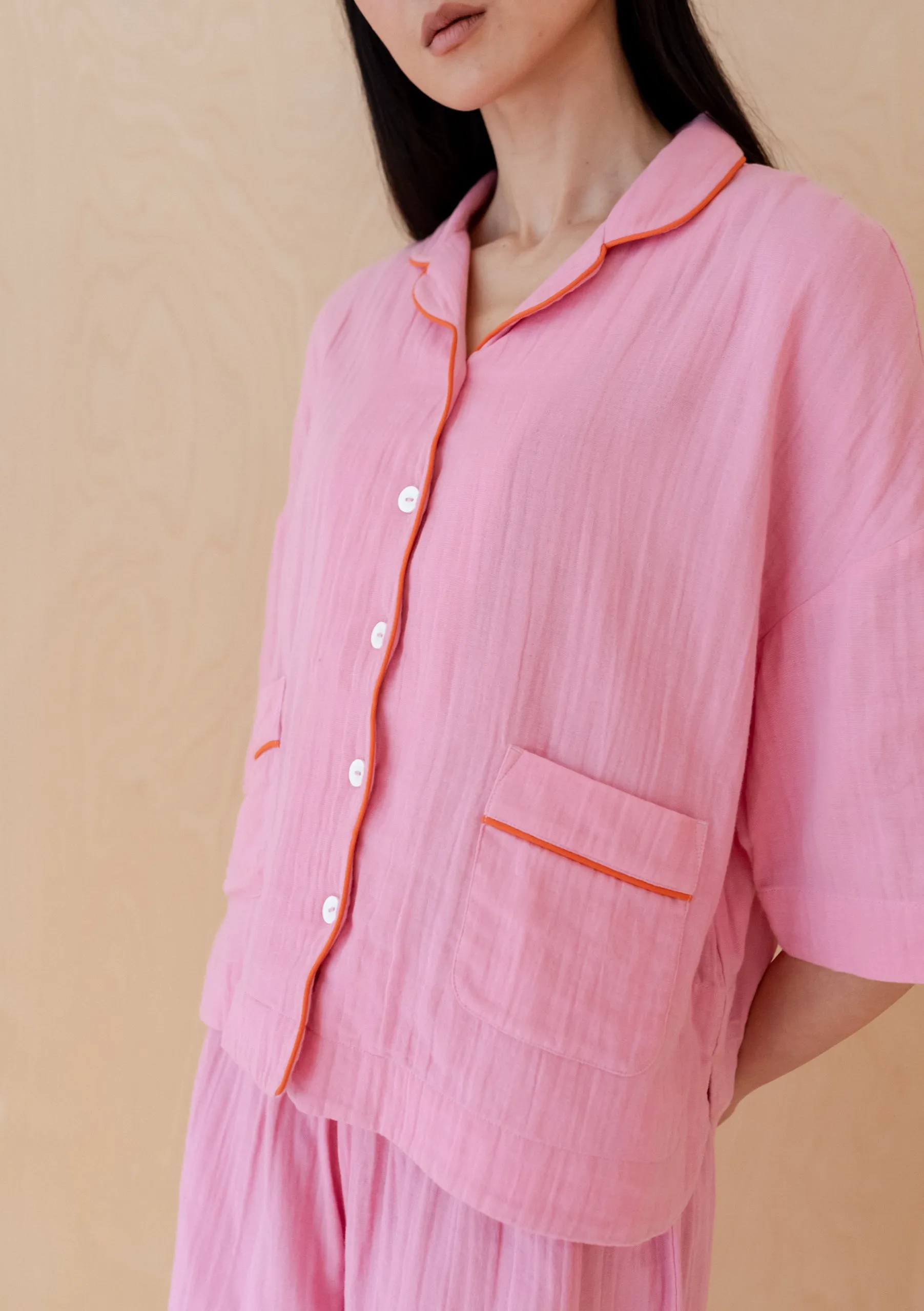Cotton Pyjamas in Pink Scallop