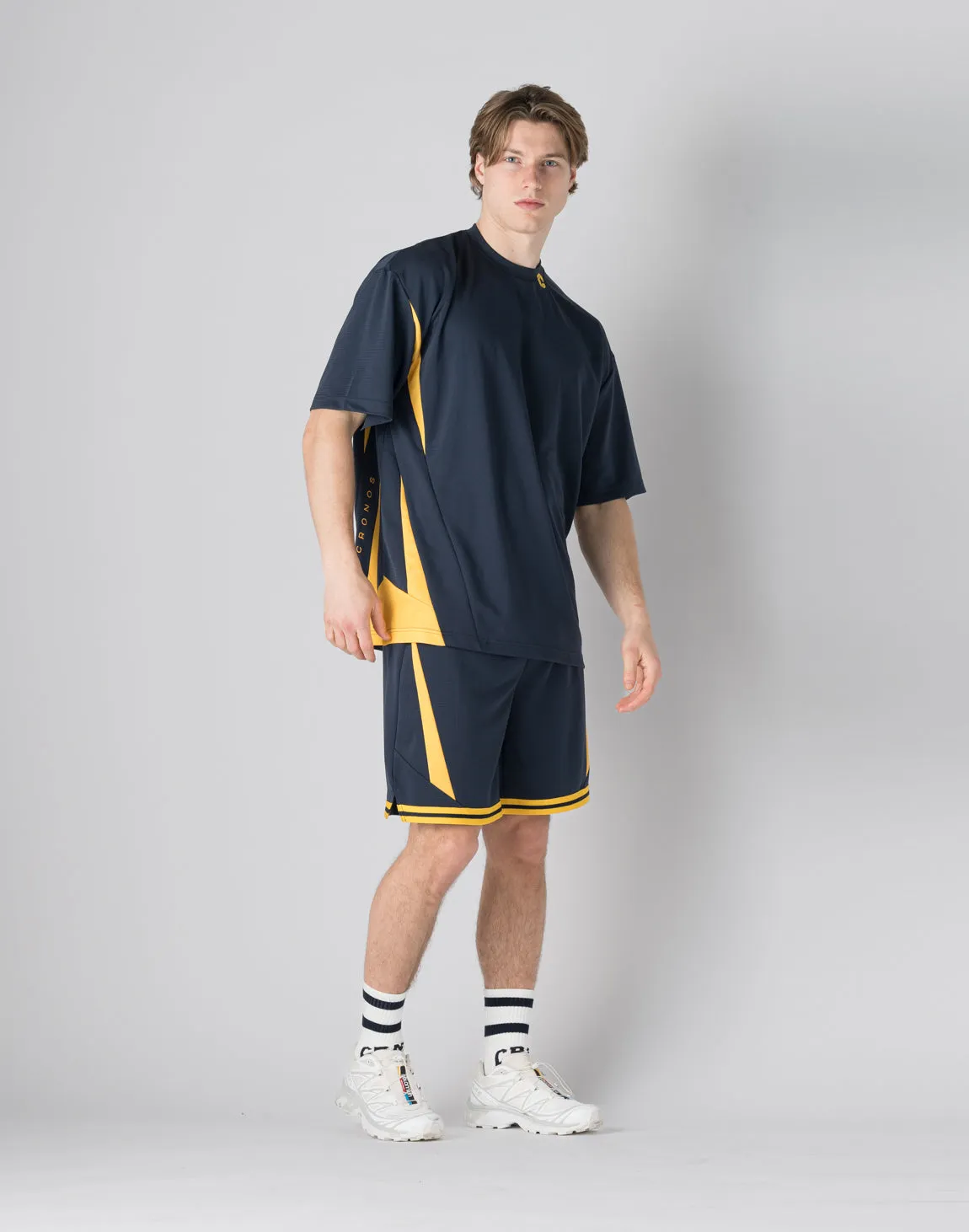 CRONOS pinhole mesh T-shirts【NAVY】