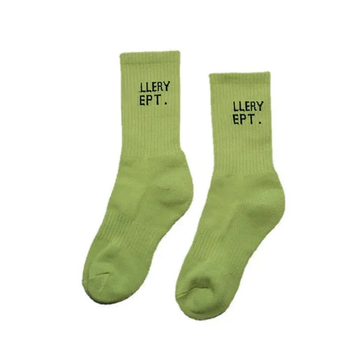 Designer Sock Autumn And Winter Dept Sock Graffiti Letters Street Art Gallerydept Sock Cotton Towel Bottom Harajuku Street Sports Socks Gallary Dept Sock 4099