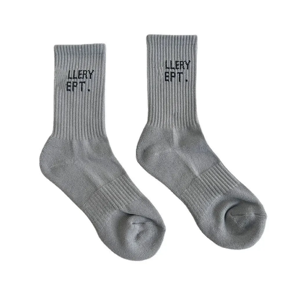 Designer Sock Autumn And Winter Dept Sock Graffiti Letters Street Art Gallerydept Sock Cotton Towel Bottom Harajuku Street Sports Socks Gallary Dept Sock 4099