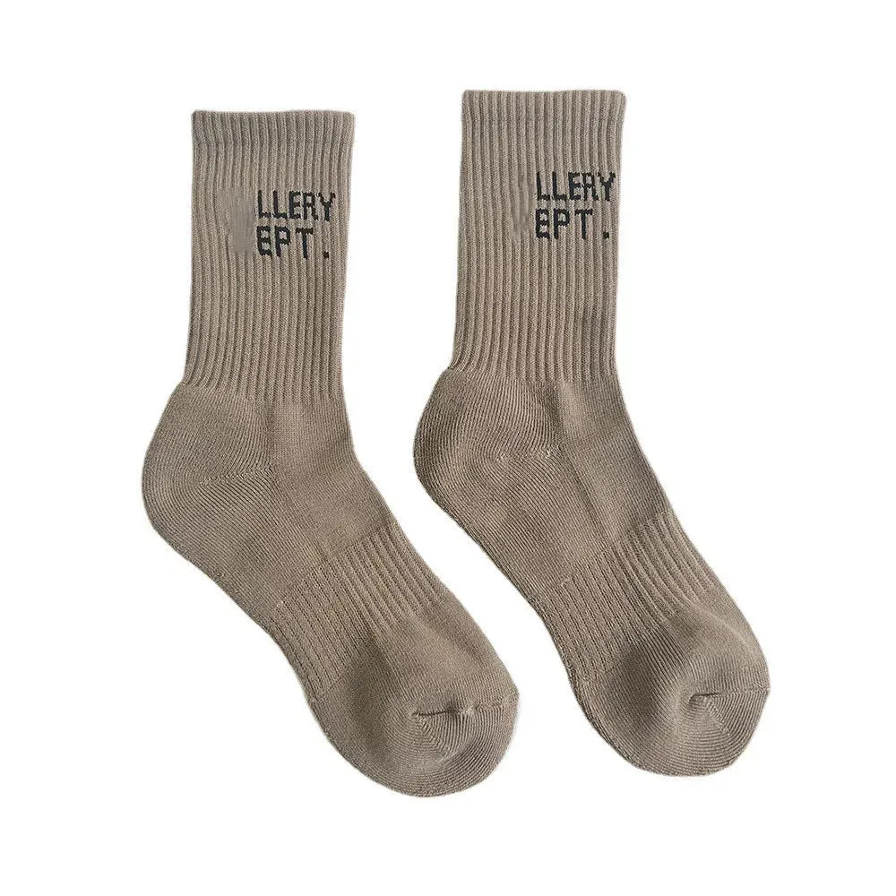 Designer Sock Autumn And Winter Dept Sock Graffiti Letters Street Art Gallerydept Sock Cotton Towel Bottom Harajuku Street Sports Socks Gallary Dept Sock 4099
