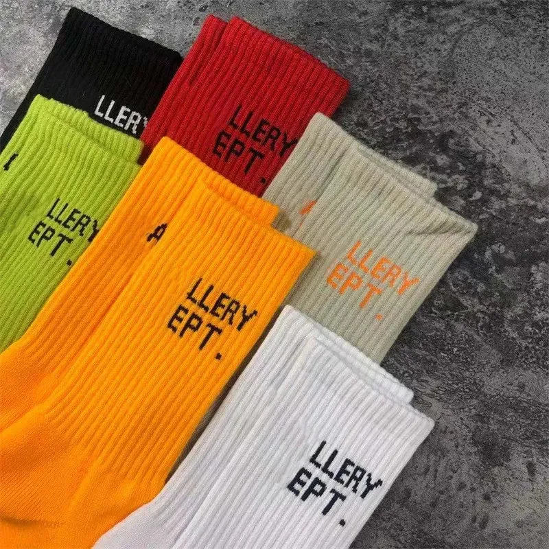 Designer Sock Autumn And Winter Dept Sock Graffiti Letters Street Art Gallerydept Sock Cotton Towel Bottom Harajuku Street Sports Socks Gallary Dept Sock 4099
