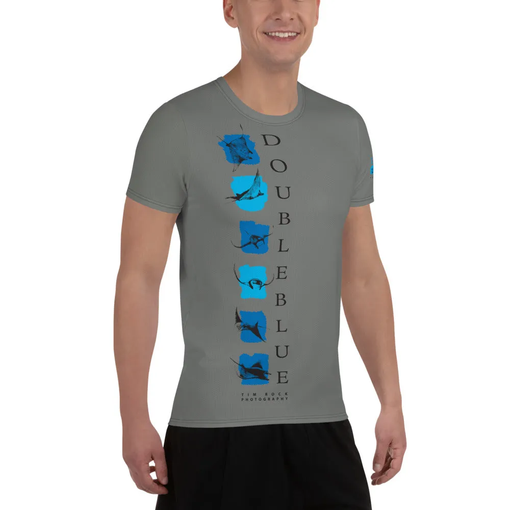 Double Blue Logo T - Photography by TIM ROCK - All-Over Print Men's Athletic T-shirt