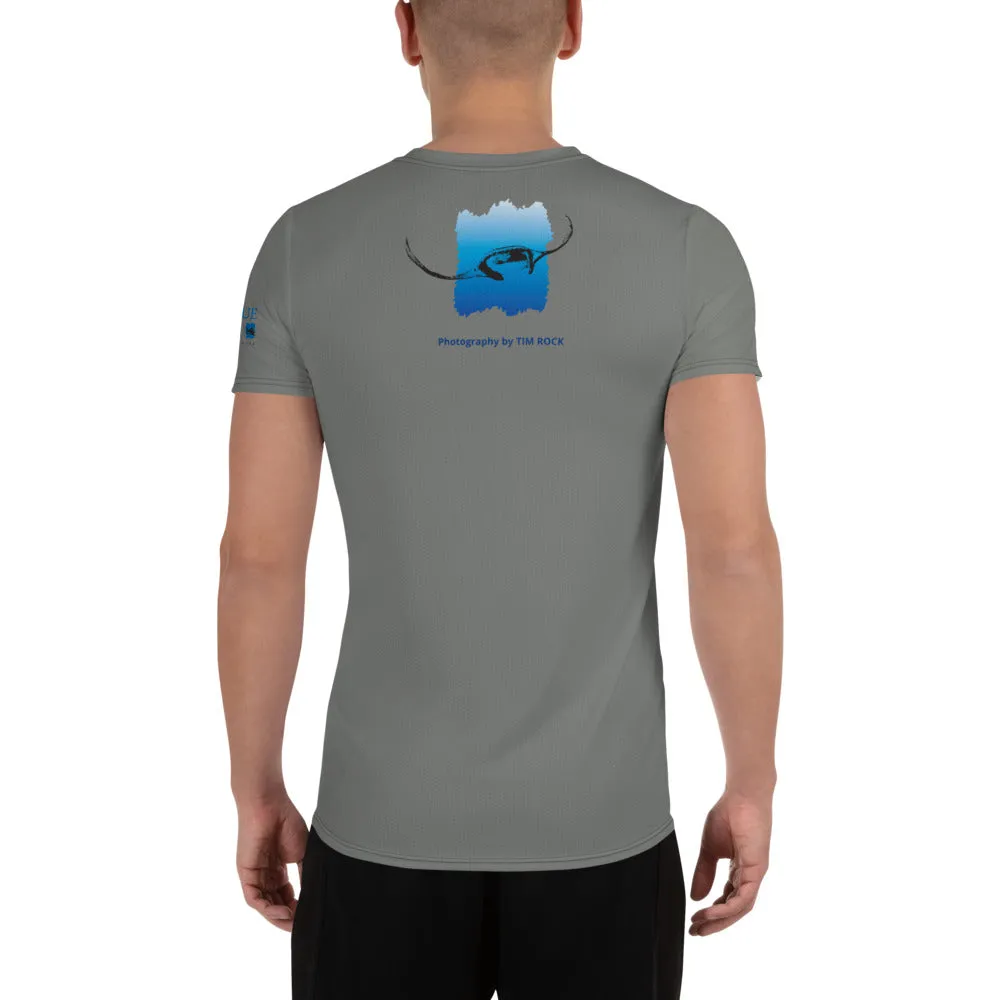 Double Blue Logo T - Photography by TIM ROCK - All-Over Print Men's Athletic T-shirt