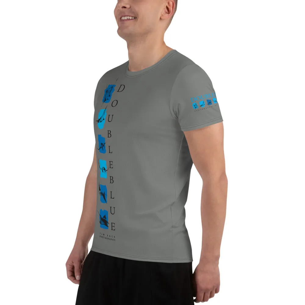 Double Blue Logo T - Photography by TIM ROCK - All-Over Print Men's Athletic T-shirt