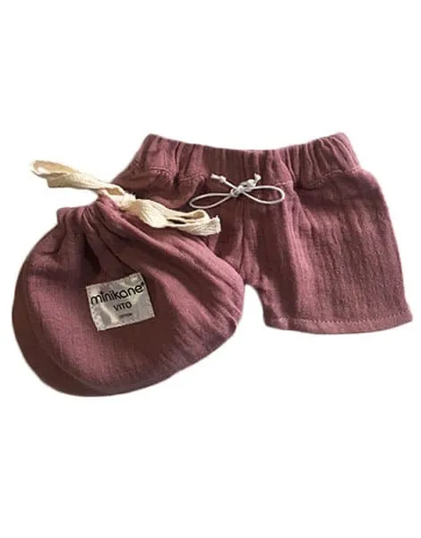 Double gauze orchid rose shorts - Minikane rts