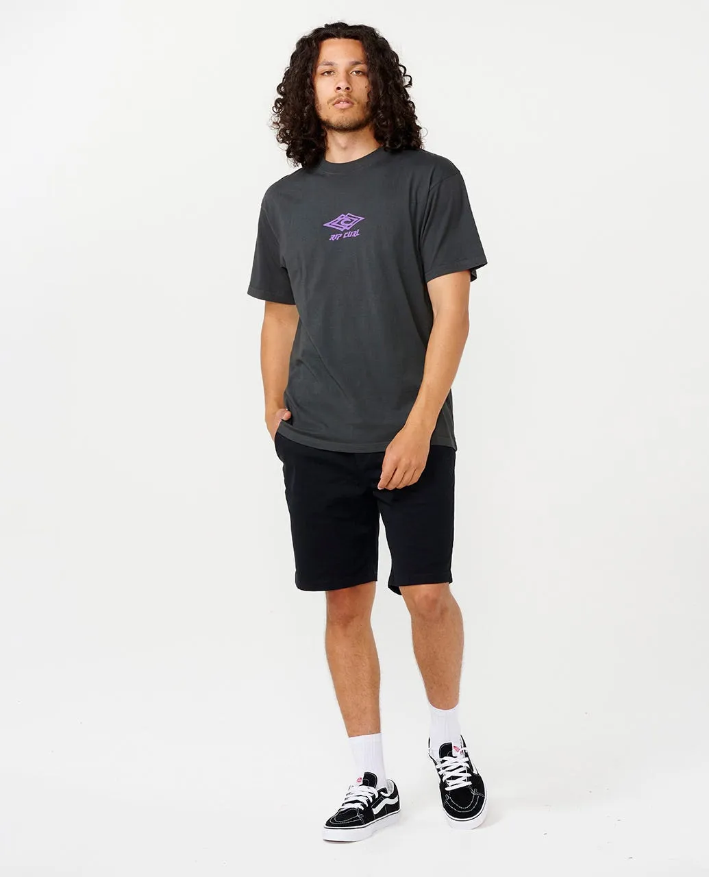 DOUPLE UPS TEE - WASHED BLACK