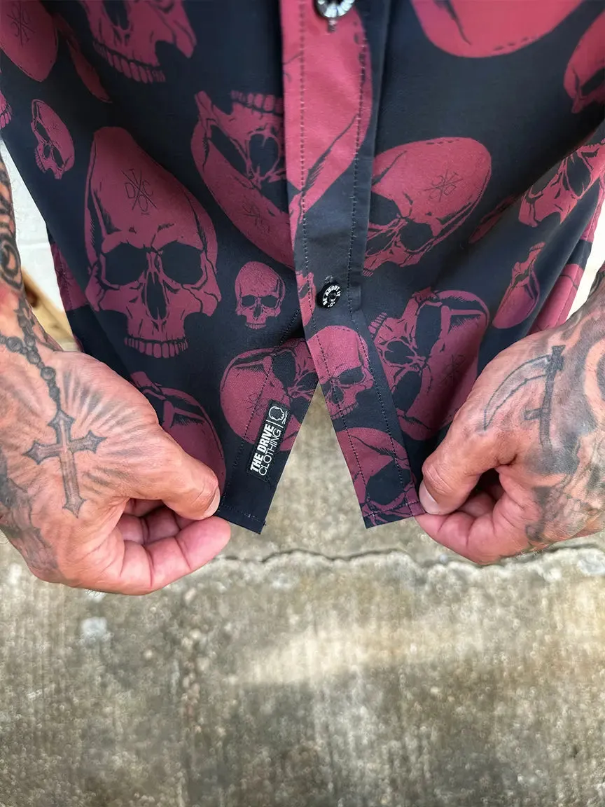 ESSENTIAL BURGUNDY BE ABOUT IT BUTTON UP