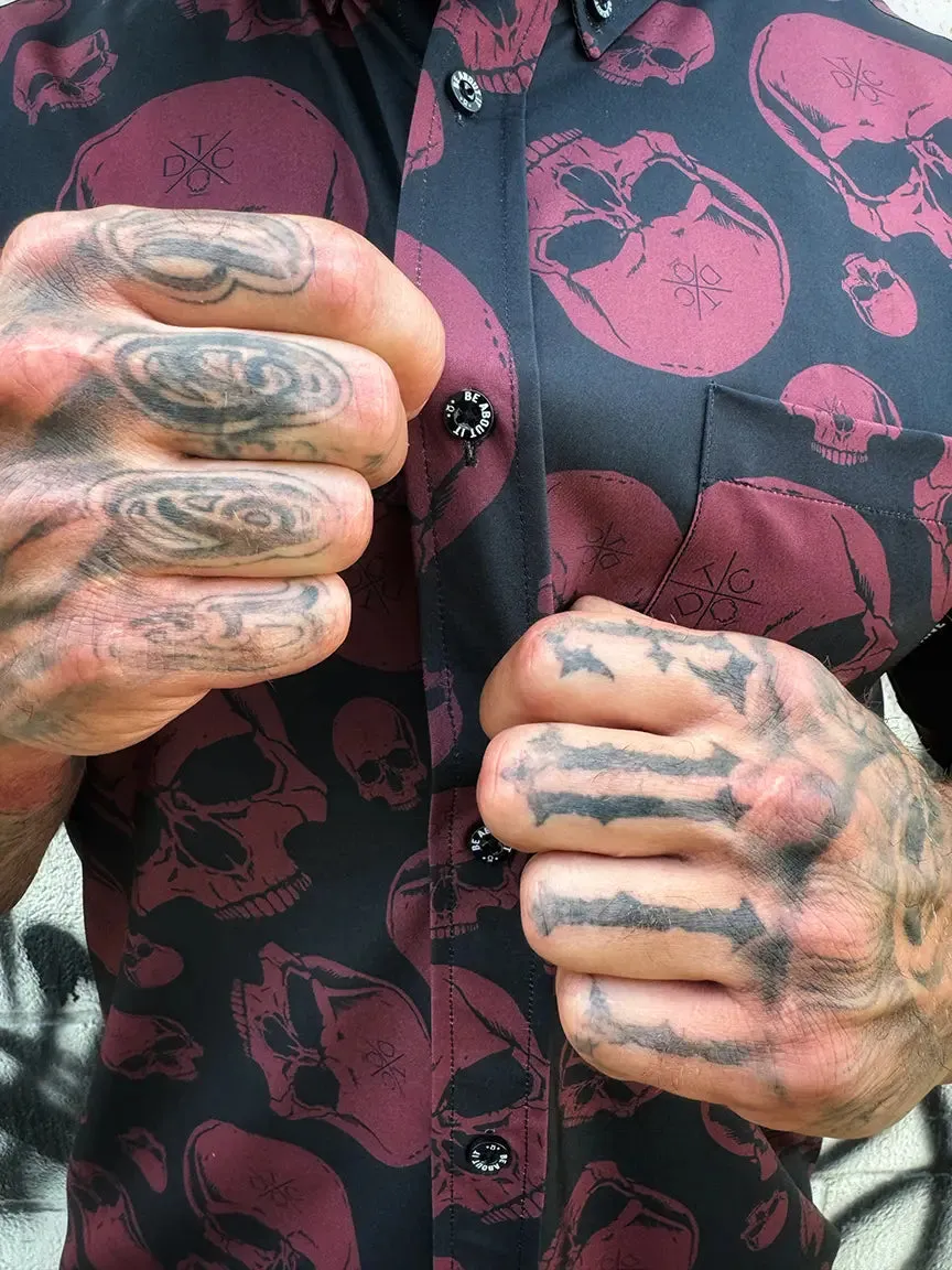 ESSENTIAL BURGUNDY BE ABOUT IT BUTTON UP