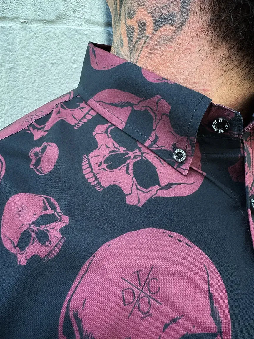 ESSENTIAL BURGUNDY BE ABOUT IT BUTTON UP