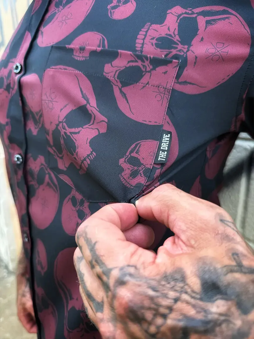 ESSENTIAL BURGUNDY BE ABOUT IT BUTTON UP