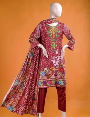 FR-2B - Abstracted Art  |  Linen Embroidered & Printed Unstitched Dress
