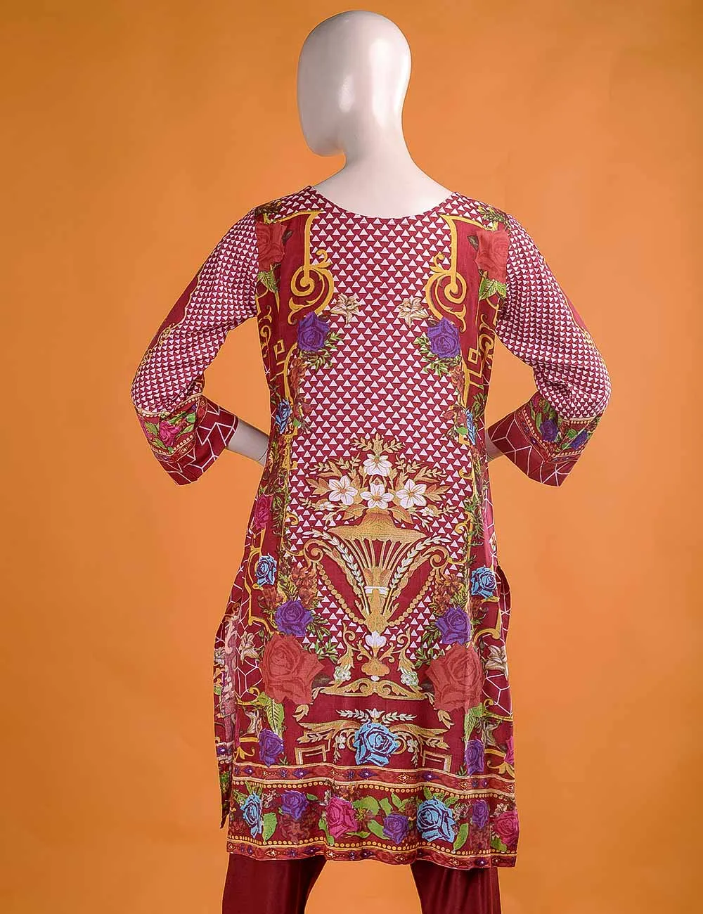 FR-2B - Abstracted Art  |  Linen Embroidered & Printed Unstitched Dress