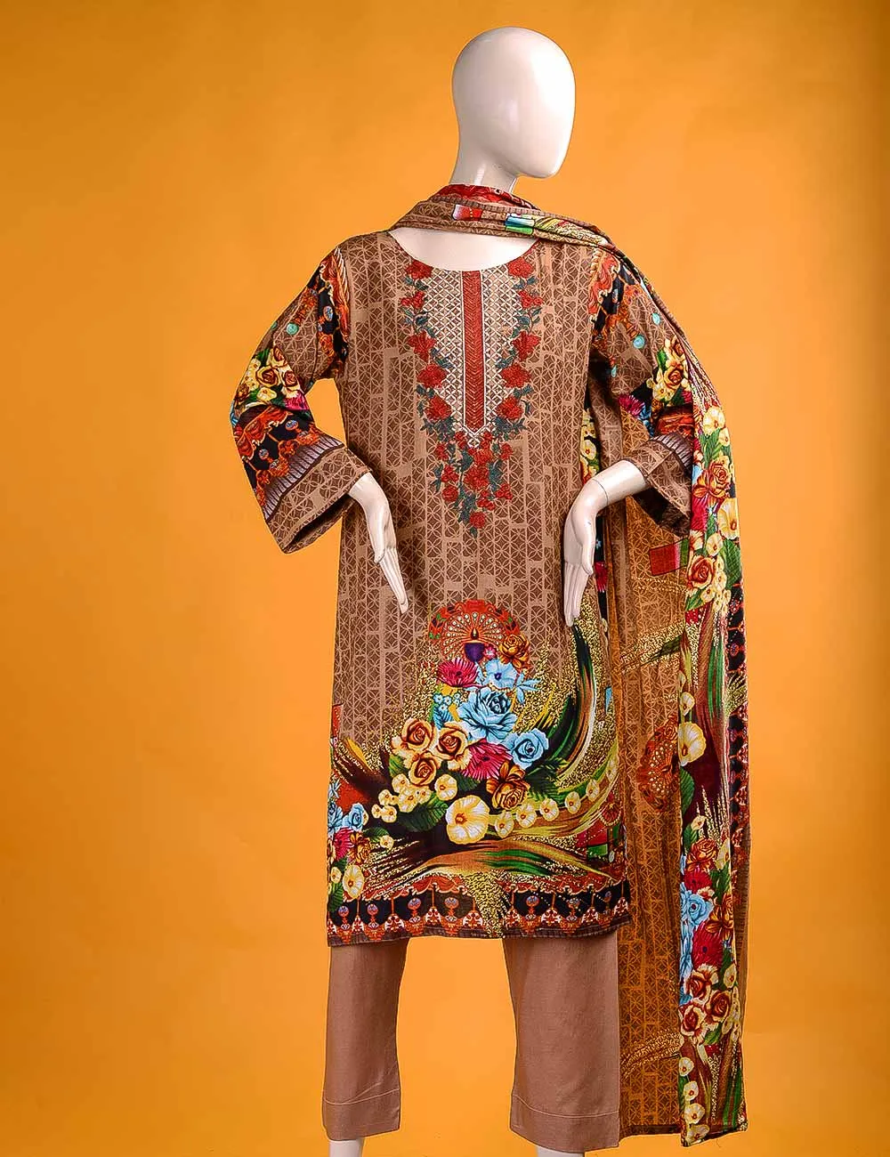 FR-3B - Magnus Style  |  Linen Embroidered & Printed Unstitched Dress