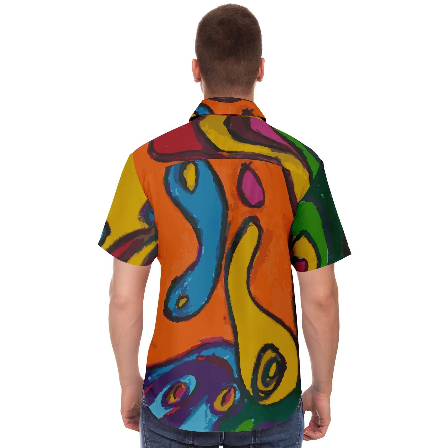 Funky Artist Print Button Down Shirt
