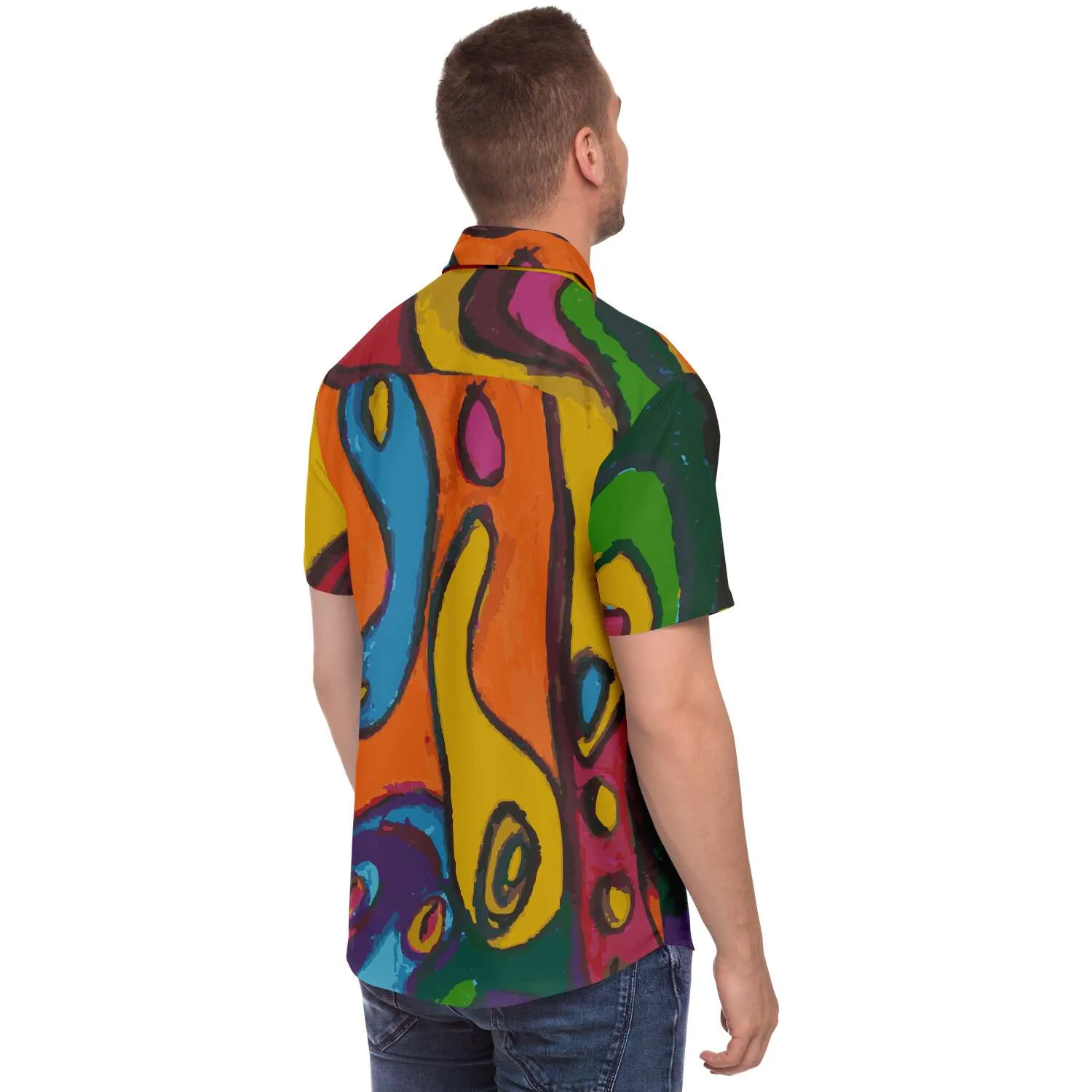 Funky Artist Print Button Down Shirt