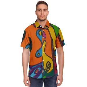 Funky Artist Print Button Down Shirt