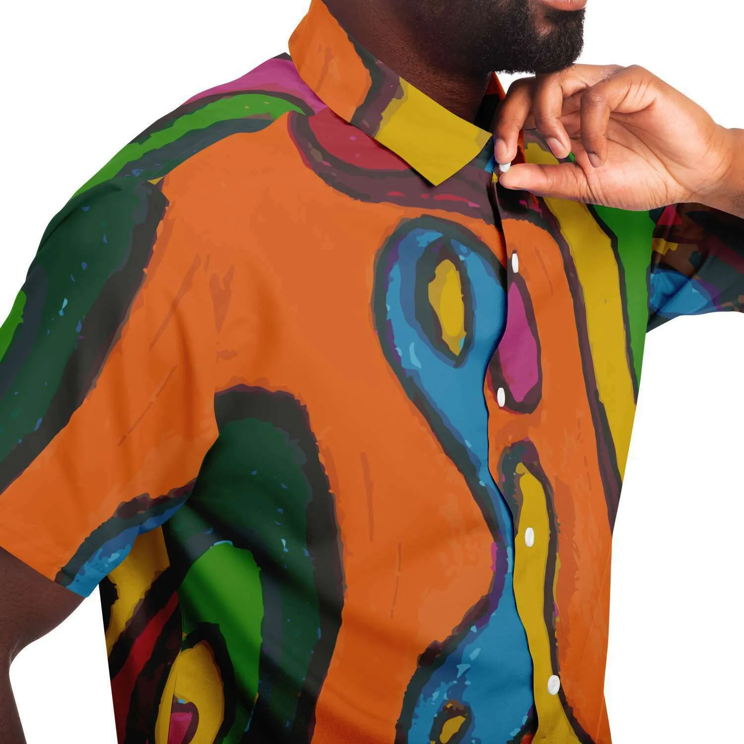Funky Artist Print Button Down Shirt