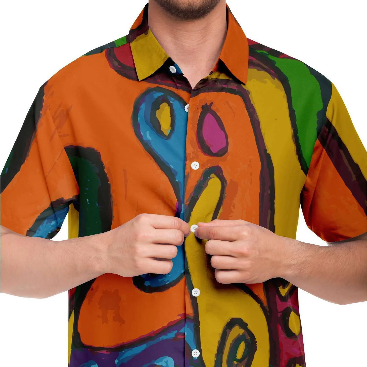 Funky Artist Print Button Down Shirt