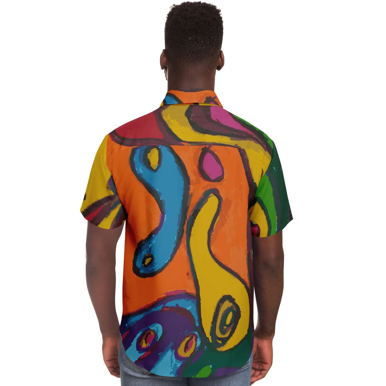 Funky Artist Print Button Down Shirt