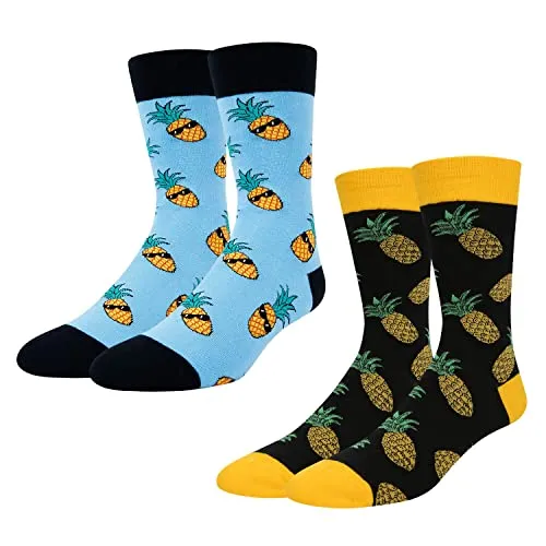 Funny Pineapple Gifts Hawaiian Gifts Fertility Gifts, Novelty Pineapple Socks IVF Socks For Men Fruit Socks 2 Pack