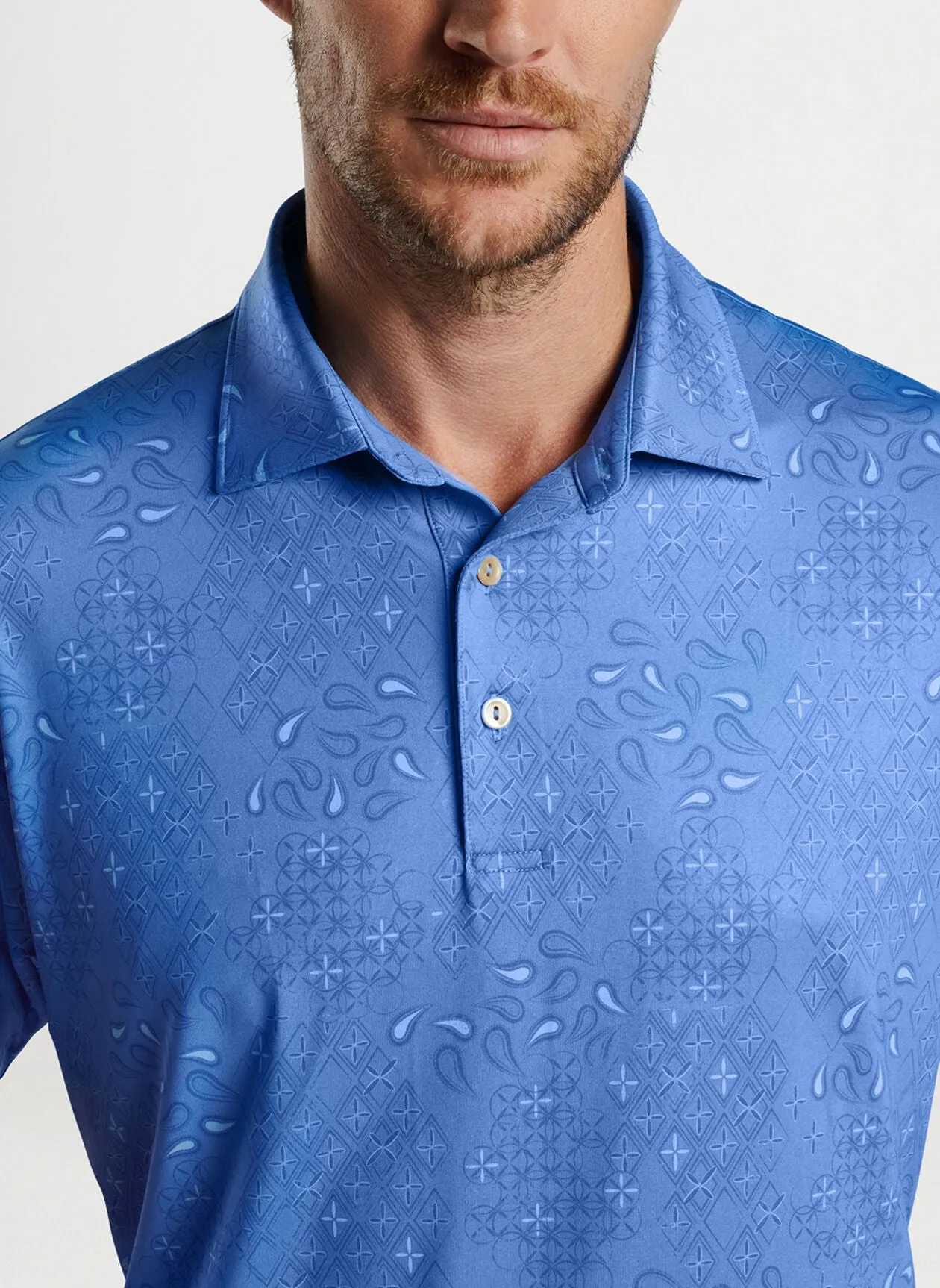 Geo Paisley Performance Jersey Polo