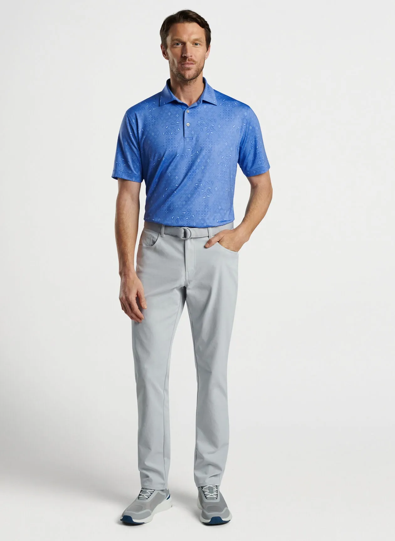 Geo Paisley Performance Jersey Polo