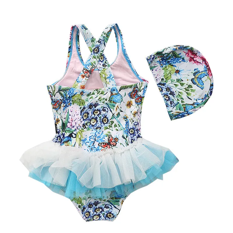 Girl's Siamese Cute Baby Swimwear Ballet Skirt Gauze Skirt Little Princess Swimsuit