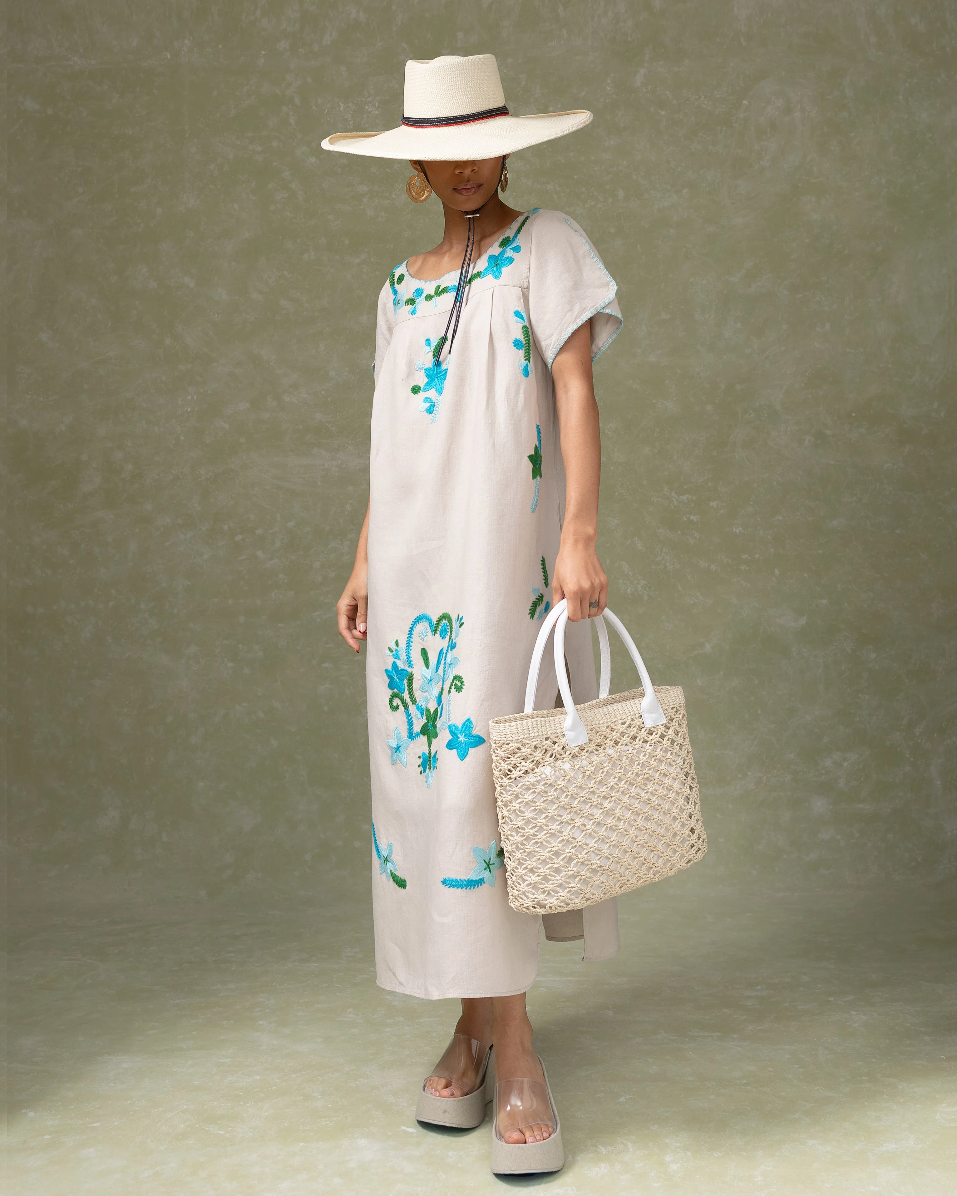 Hand Embroidered Maxi Dress