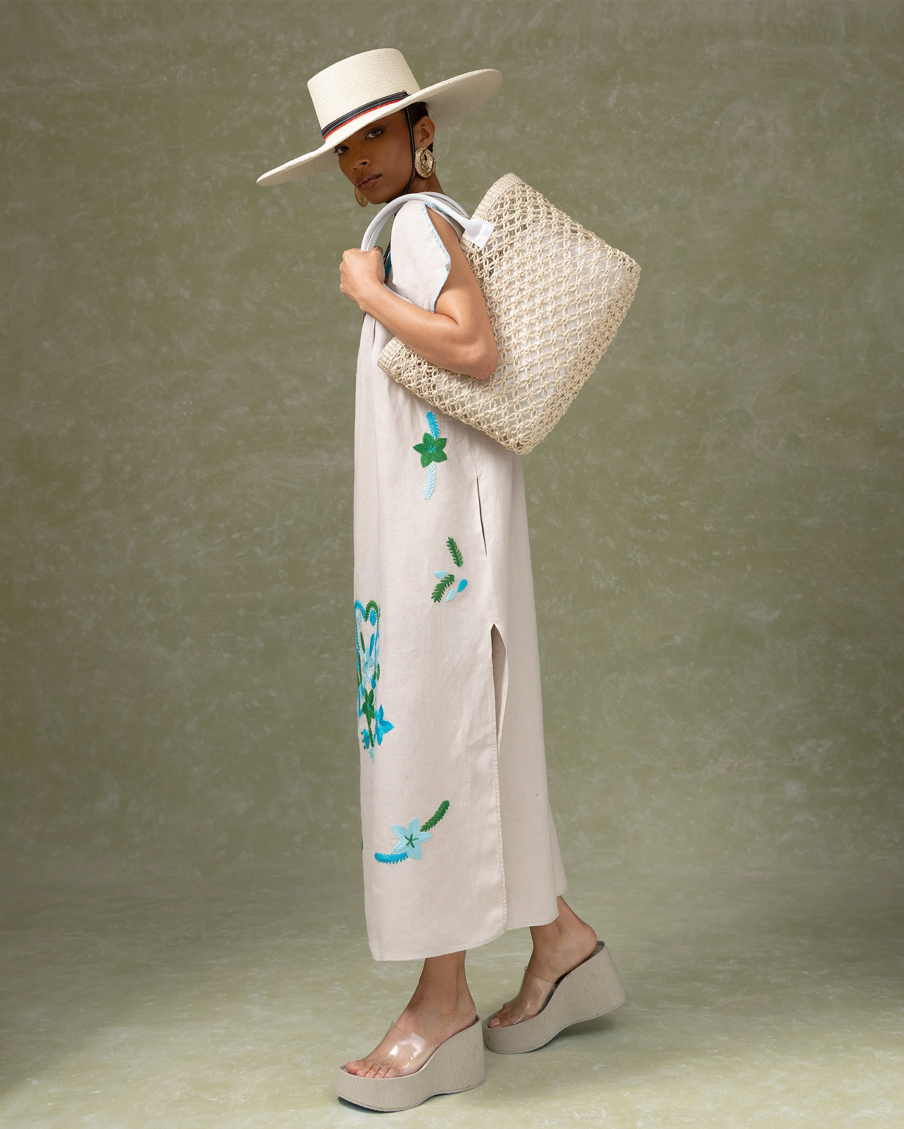 Hand Embroidered Maxi Dress