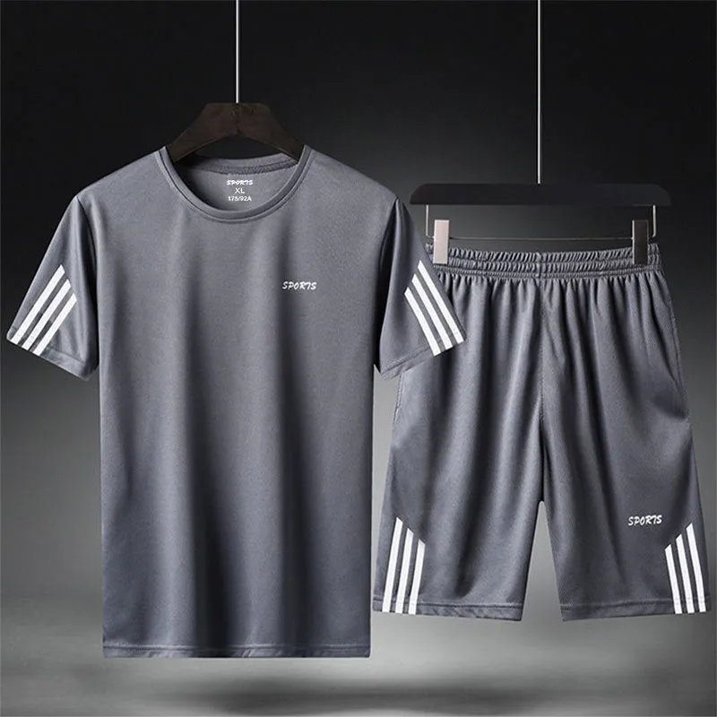 INSTOCK-Summer printed quick-drying men's short-sleeved shorts