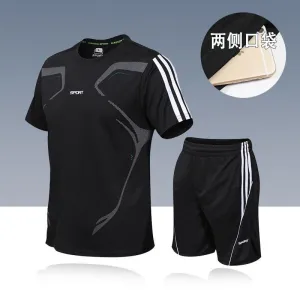 INSTOCK-Summer printed quick-drying men's short-sleeved shorts