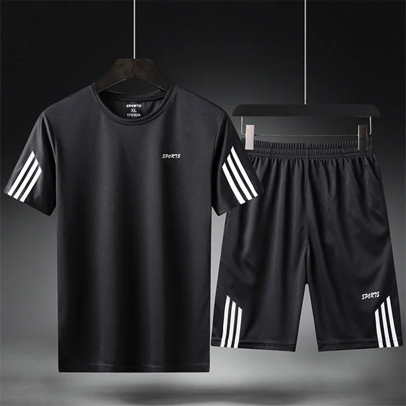 INSTOCK-Summer printed quick-drying men's short-sleeved shorts