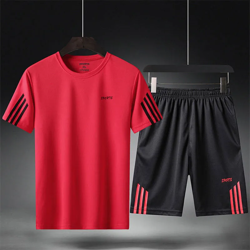 INSTOCK-Summer printed quick-drying men's short-sleeved shorts