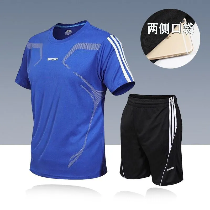 INSTOCK-Summer printed quick-drying men's short-sleeved shorts