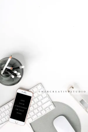 Keyboard and Smartphone with Pencils
