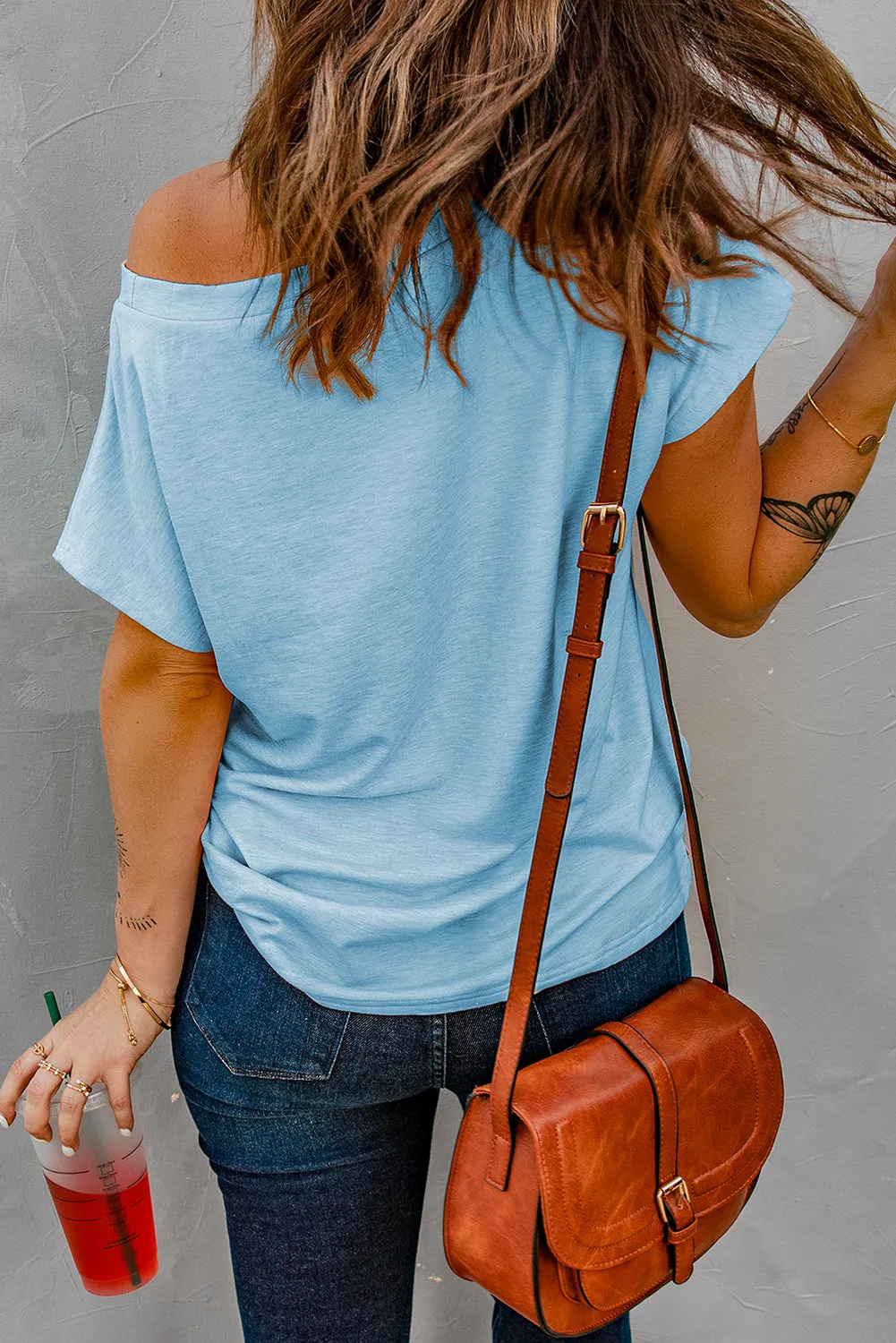 Knit Pocketed Tee with Side Slits