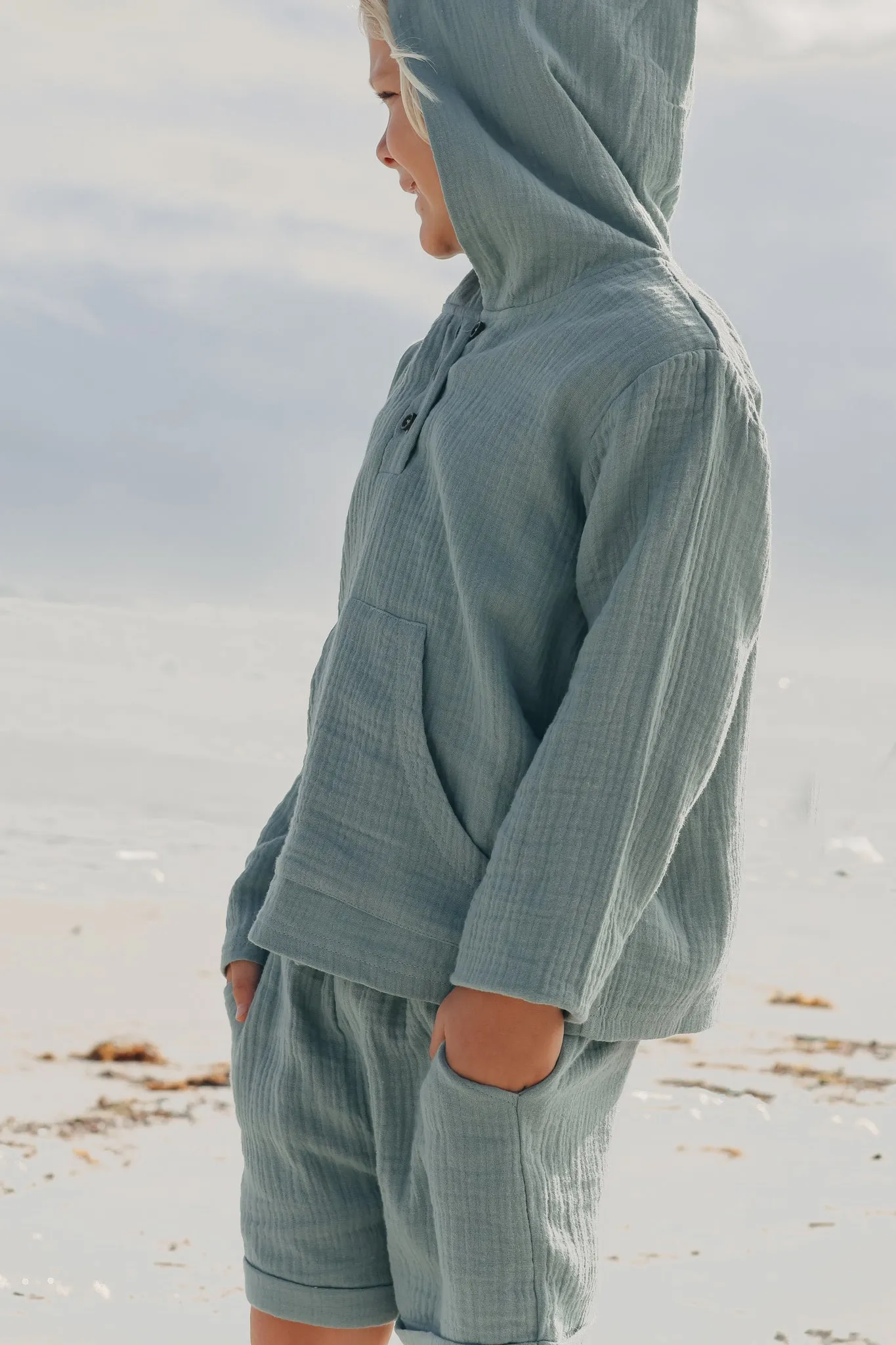 Knox Hoodie (soft teal muslin)