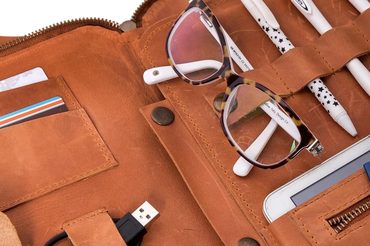 Leather MacBook Tech Organiser Case