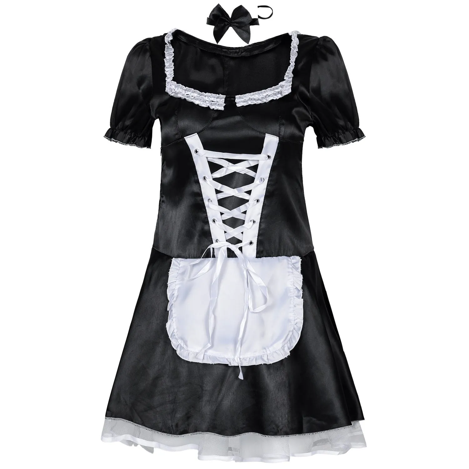 legant Satin Maid Cosplay Costume