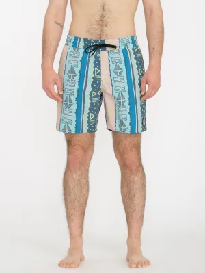 Lido Print Trunk 17" Boardshort - CRETE BLUE