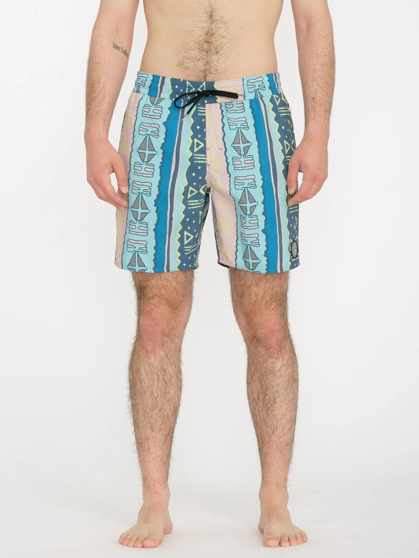 Lido Print Trunk 17" Boardshort - CRETE BLUE