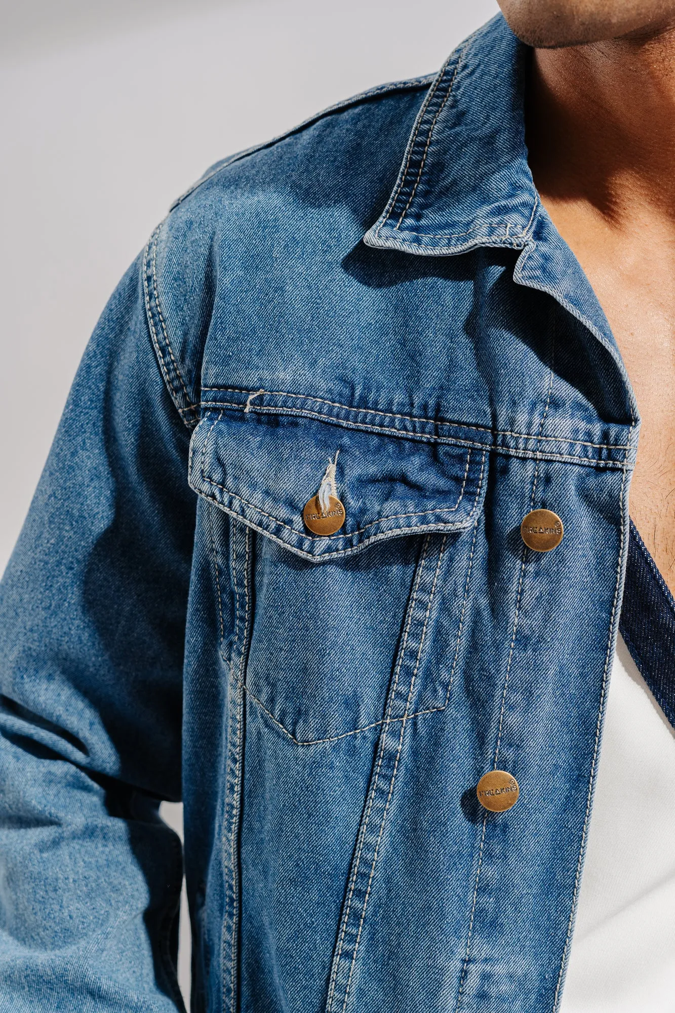 Light Blue Towel Basic Men's Jacket