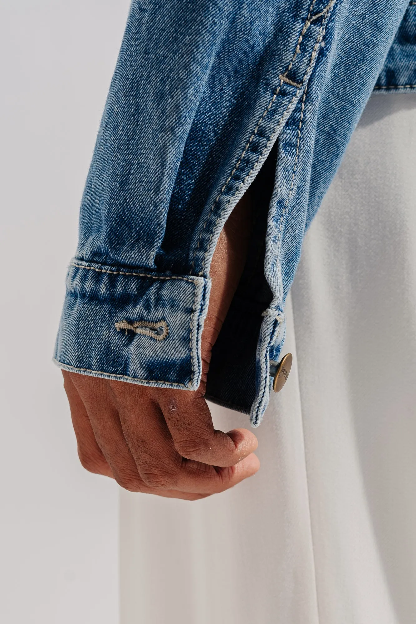 Light Blue Towel Basic Men's Jacket