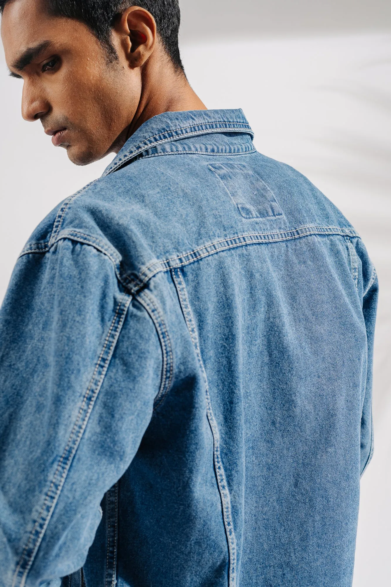 Light Blue Towel Basic Men's Jacket