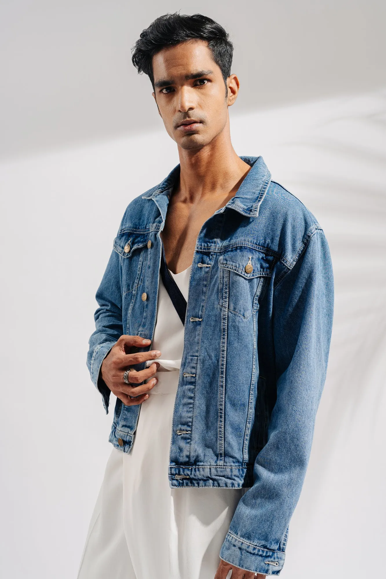Light Blue Towel Basic Men's Jacket