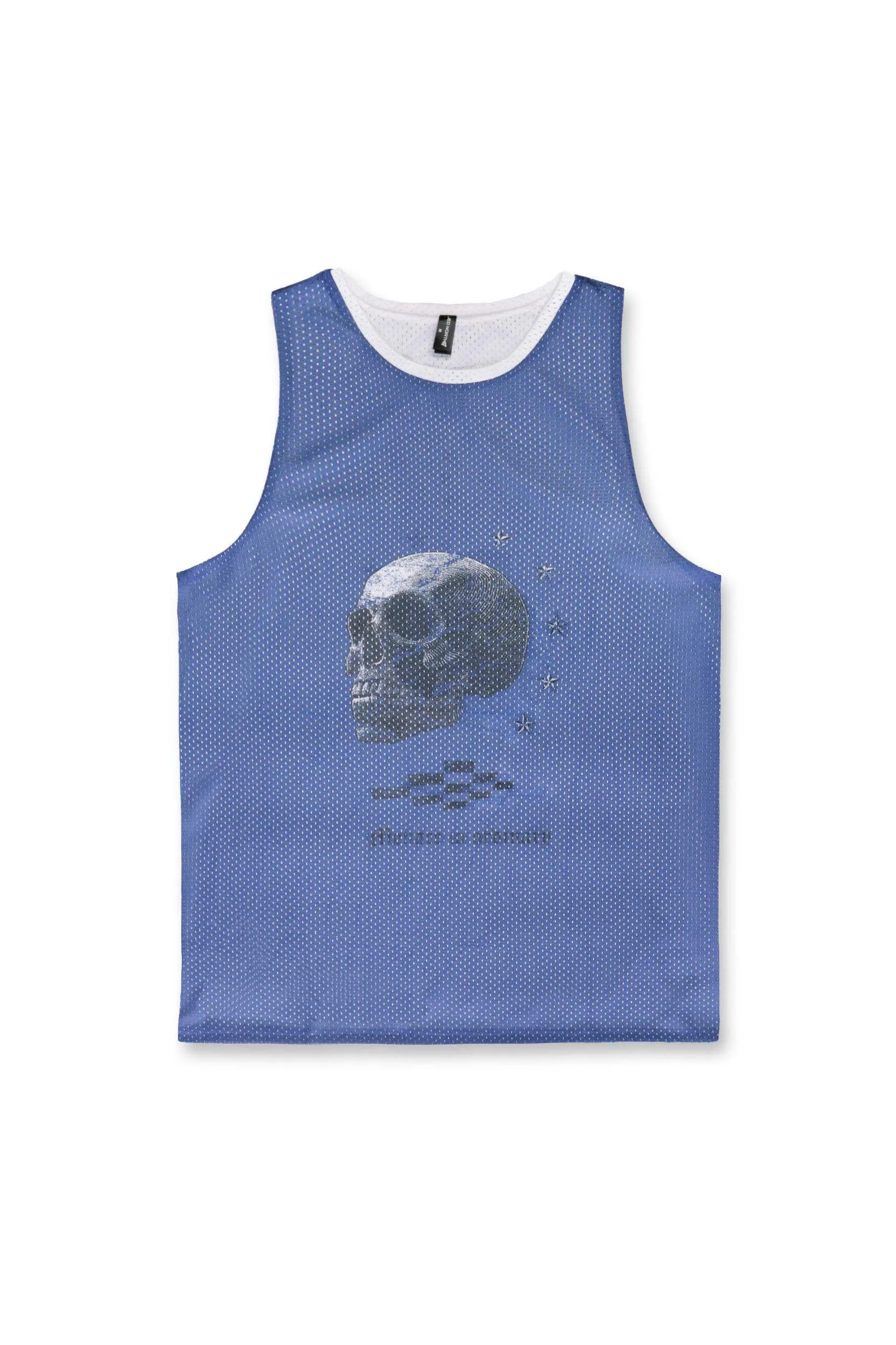 Lightning Mesh Reversible Workout Tank Top - Blue Sky