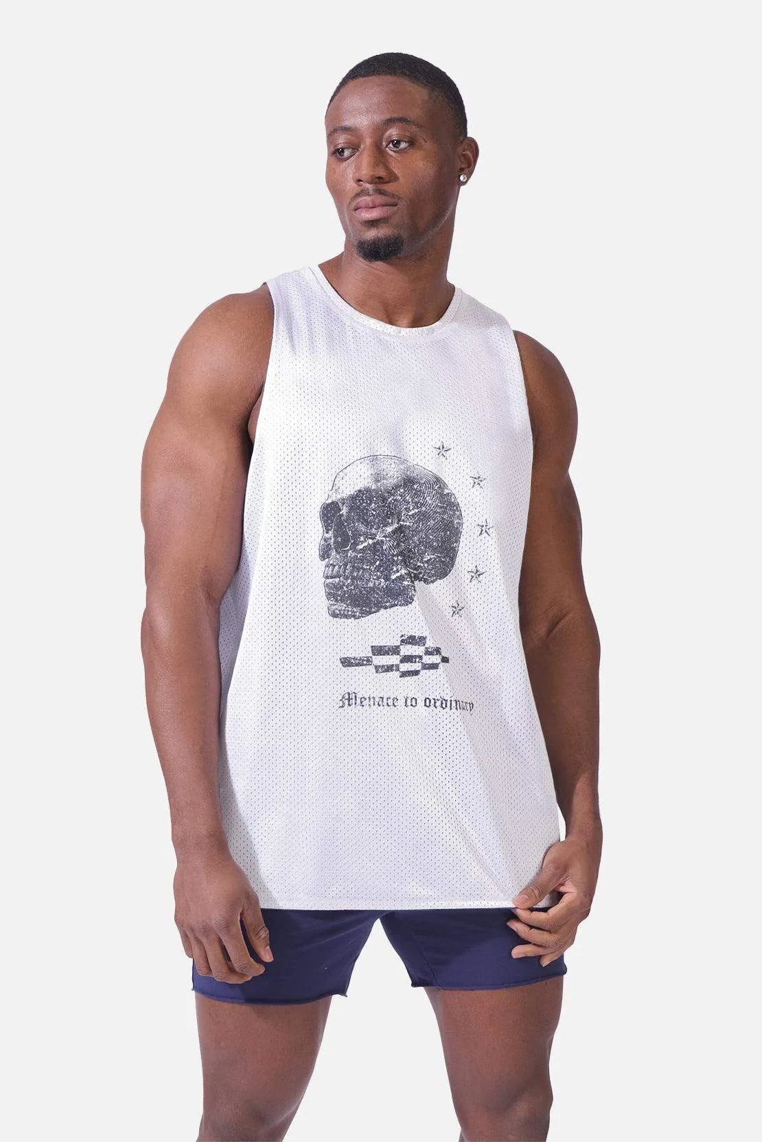 Lightning Mesh Reversible Workout Tank Top - Blue Sky